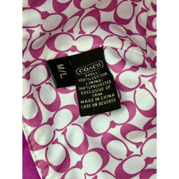 Vtg Y2K Coach Fuchsia Bucket Hat | Barbiecore Dopamine Indie Sleaze Retro Grunge - Picture 8 of 13